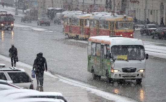 First snow in Yekaterinburg