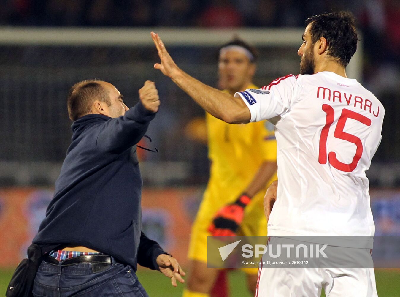 Unrest at Serbia - Albania football match