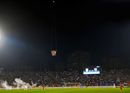 Unrest at Serbia - Albania football match