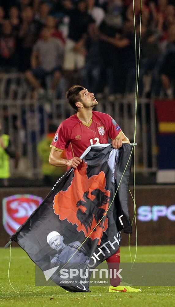 Unrest at Serbia - Albania football match