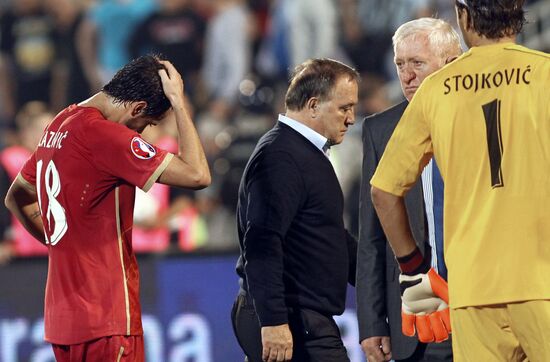 Unrest at Serbia - Albania football match