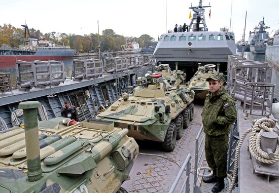 Military equipment loaded aboard Lieutenant Rimsky-Korsakov