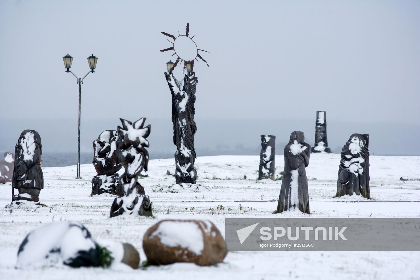 First snowfall in Petrozavodsk