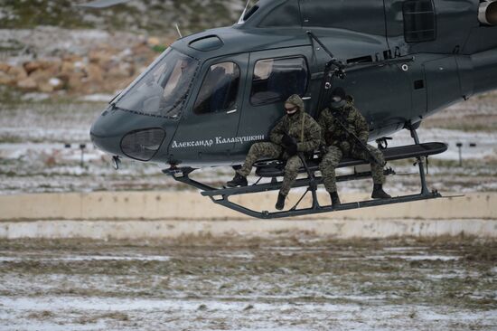 Equipment demonstration at Interpolitex-2014 security exhibition
