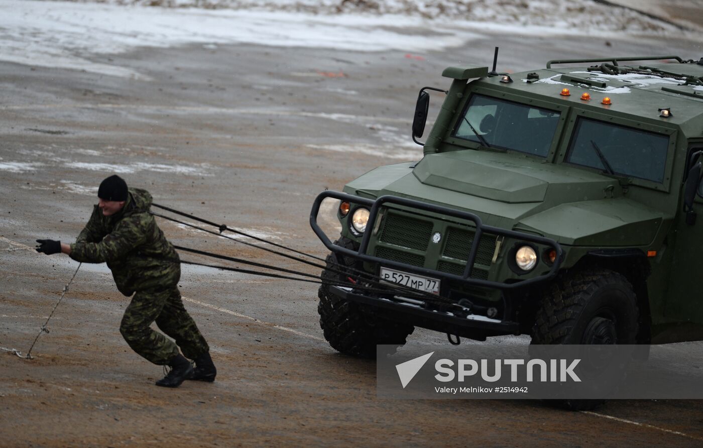 Equipment demonstration at Interpolitex-2014 security exhibition