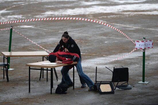 Equipment demonstration at Interpolitex-2014 security exhibition