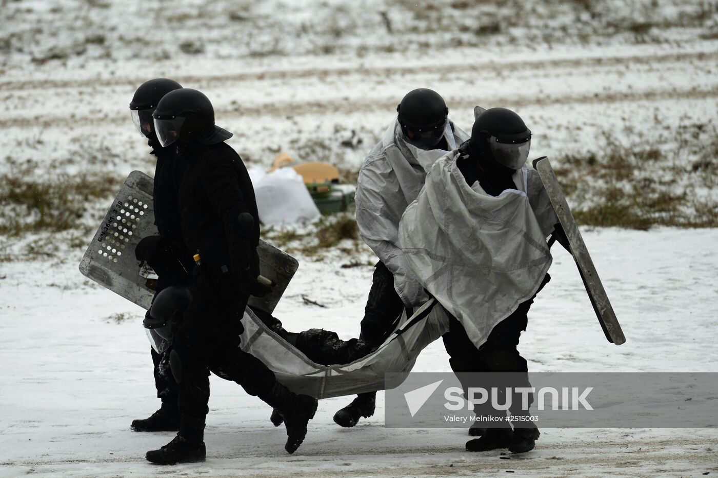 Equipment demonstration at Interpolitex-2014 security exhibition