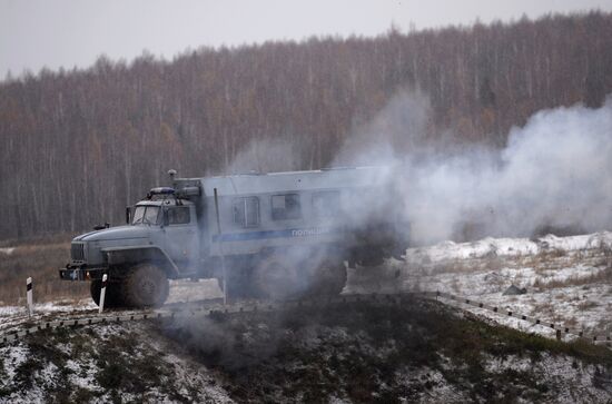 Equipment demonstration at Interpolitex-2014 security exhibition