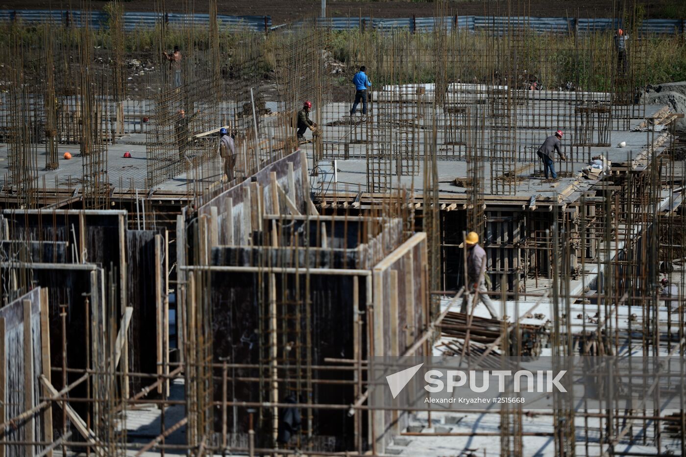 Residential housing construction in Novosibirsk