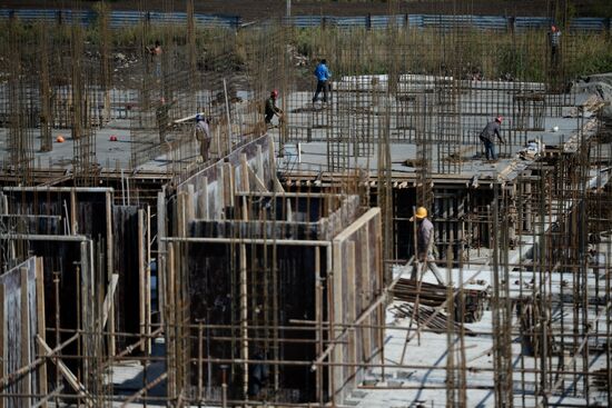 Residential housing construction in Novosibirsk