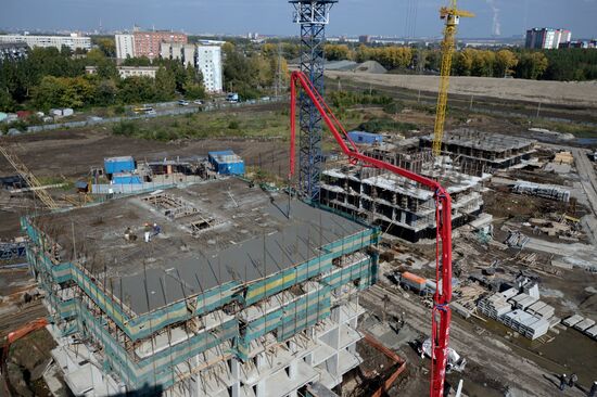 Residential housing construction in Novosibirsk