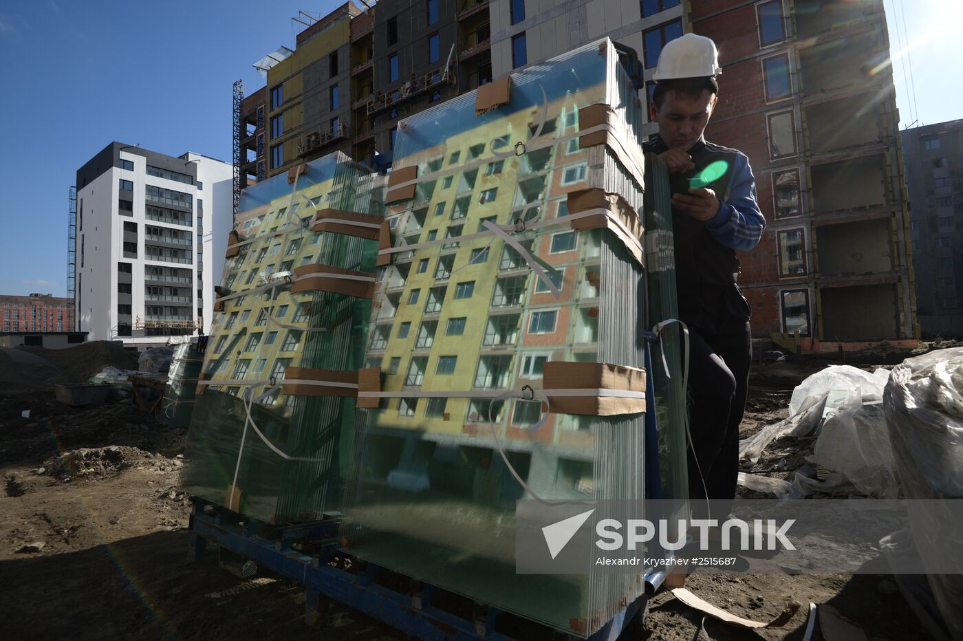 Residential housing construction in Novosibirsk