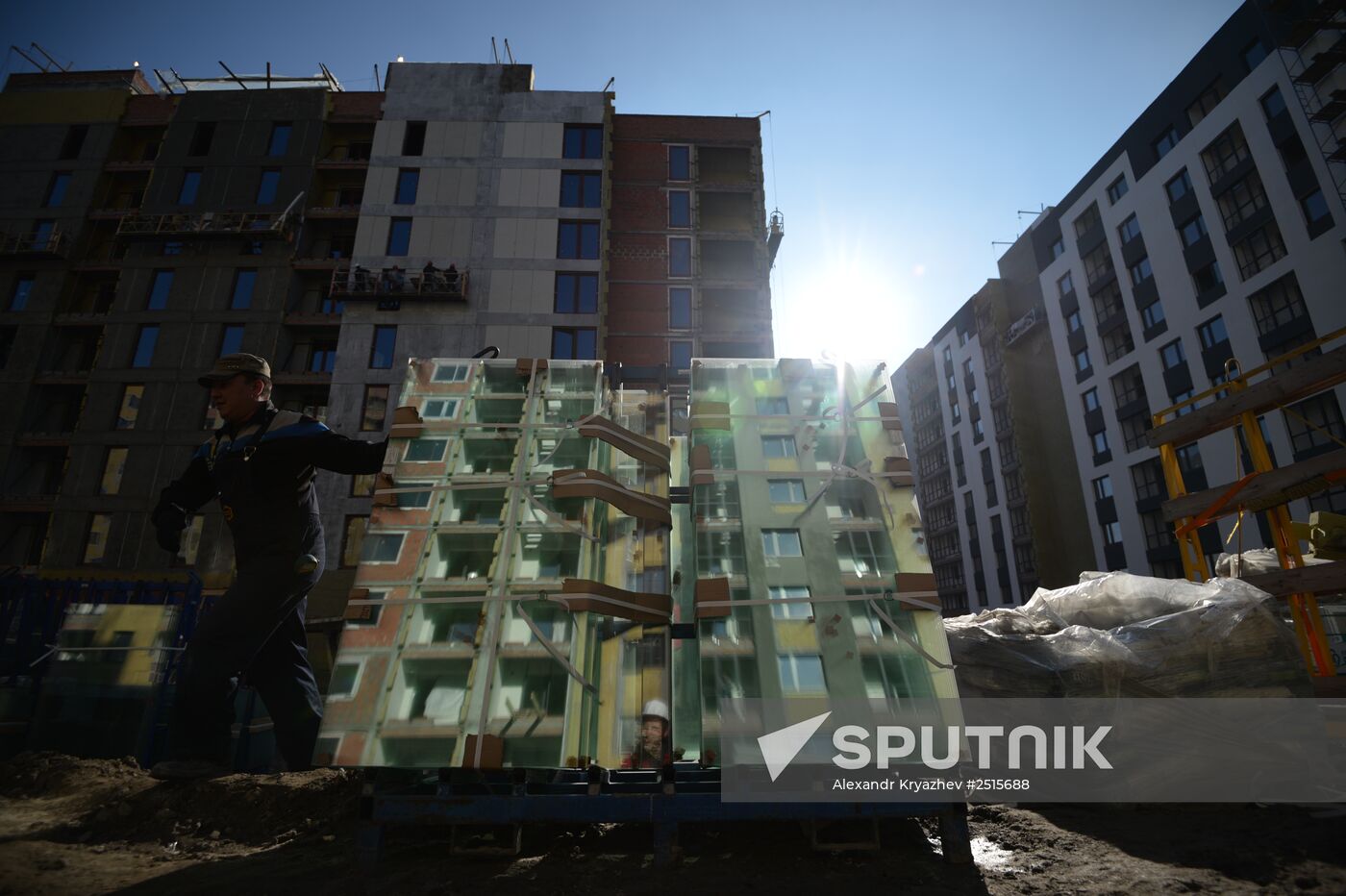 Residential housing construction in Novosibirsk