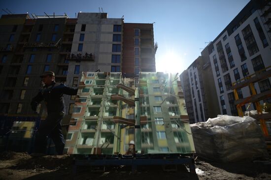 Residential housing construction in Novosibirsk