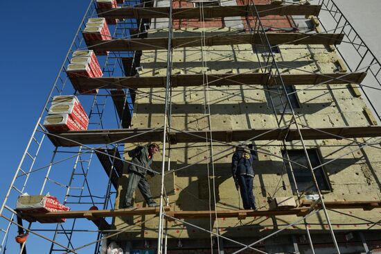 Residential housing construction in Novosibirsk