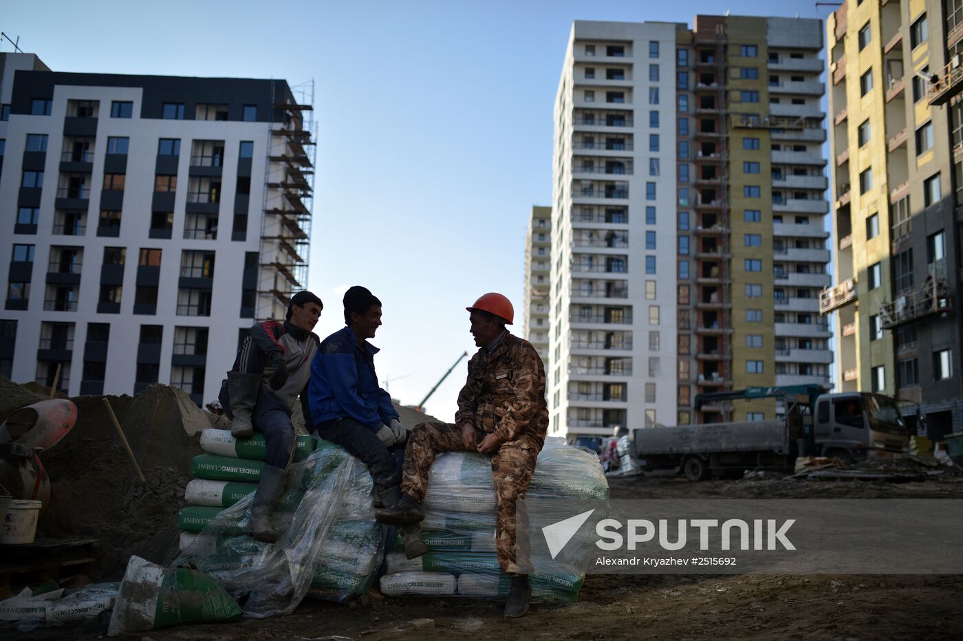 Residential housing construction in Novosibirsk
