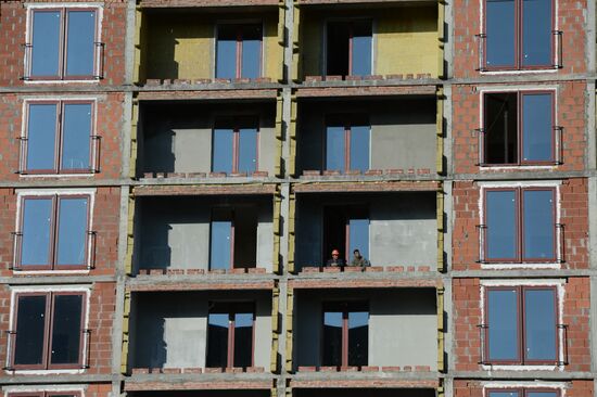 Residential housing construction in Novosibirsk
