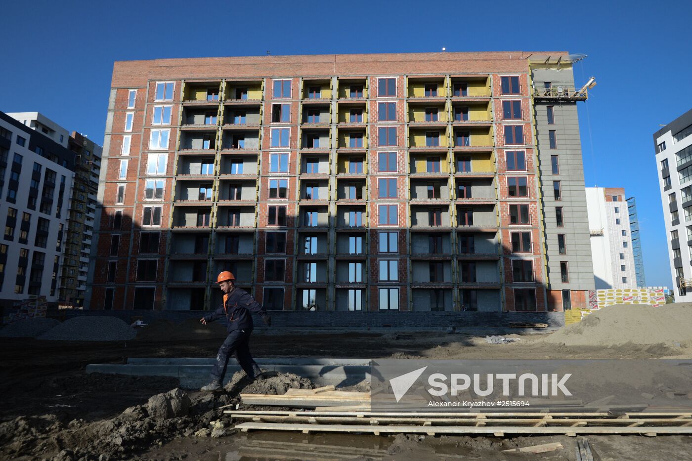 Residential housing construction in Novosibirsk