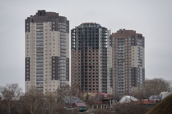 Residential housing construction in Novosibirsk