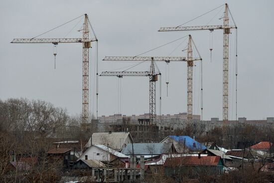 Residential housing construction in Novosibirsk