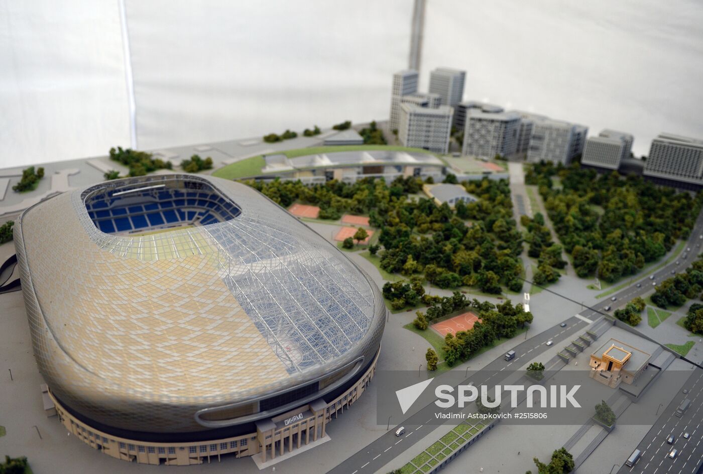 Laying memorable capsule at VTB Arena stadium in Moscow