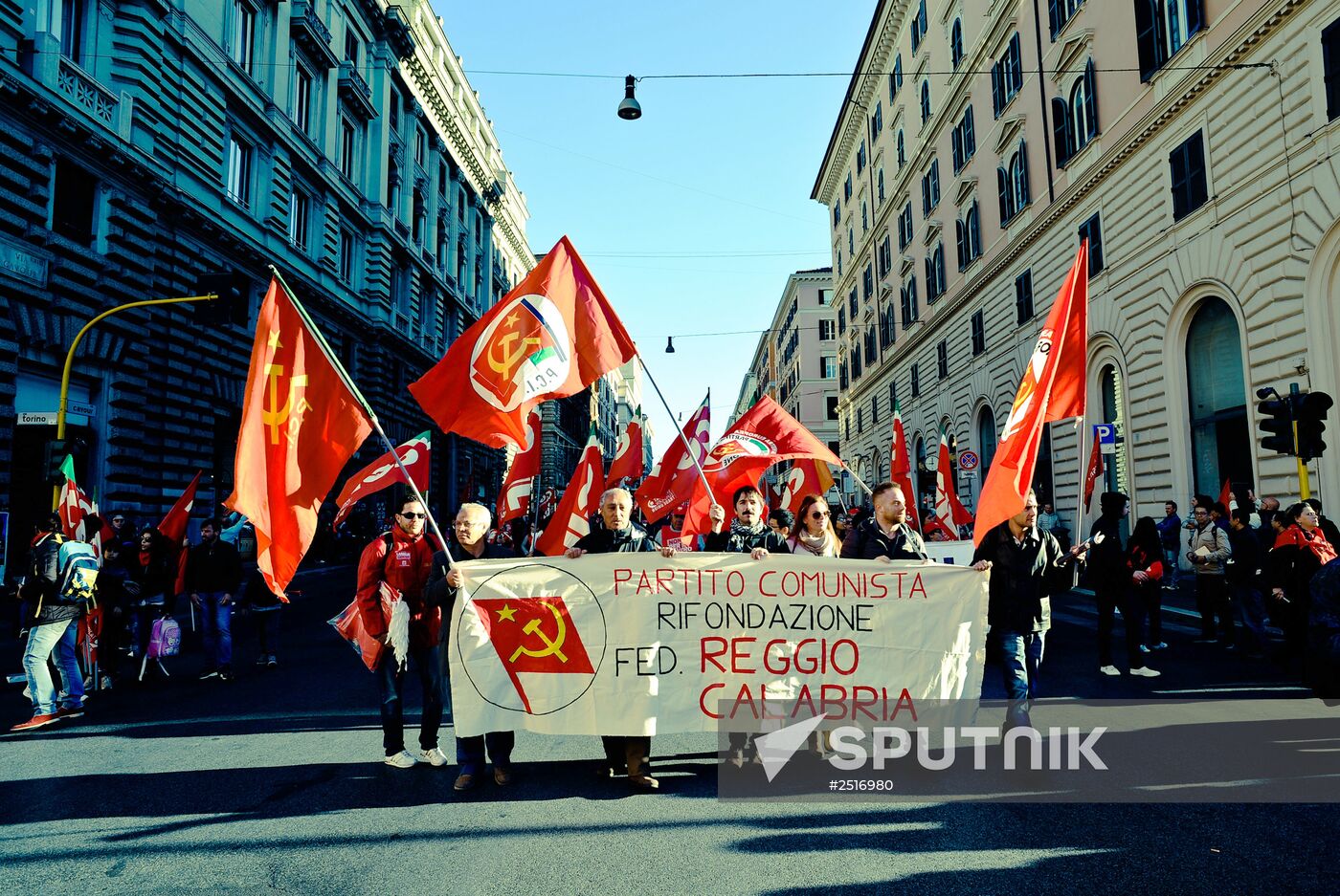 Manifestation organized by the Italian General Confederation of Labour