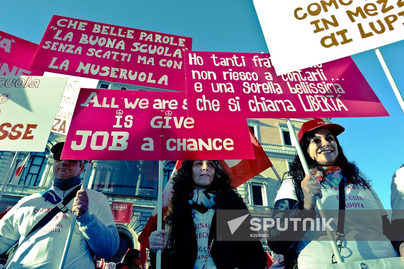 Manifestation organized by the Italian General Confederation of Labour