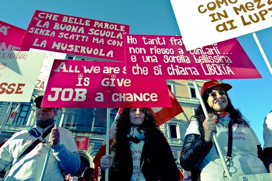 Manifestation organized by the Italian General Confederation of Labour
