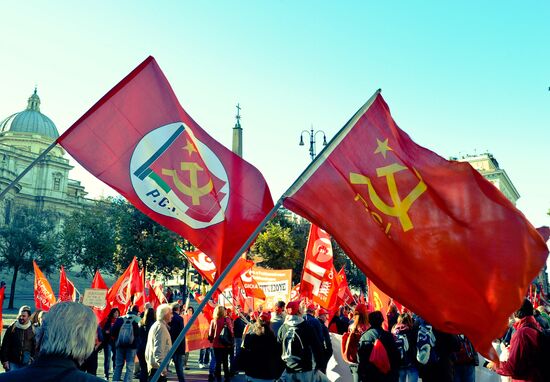 Manifestation organized by the Italian General Confederation of Labour