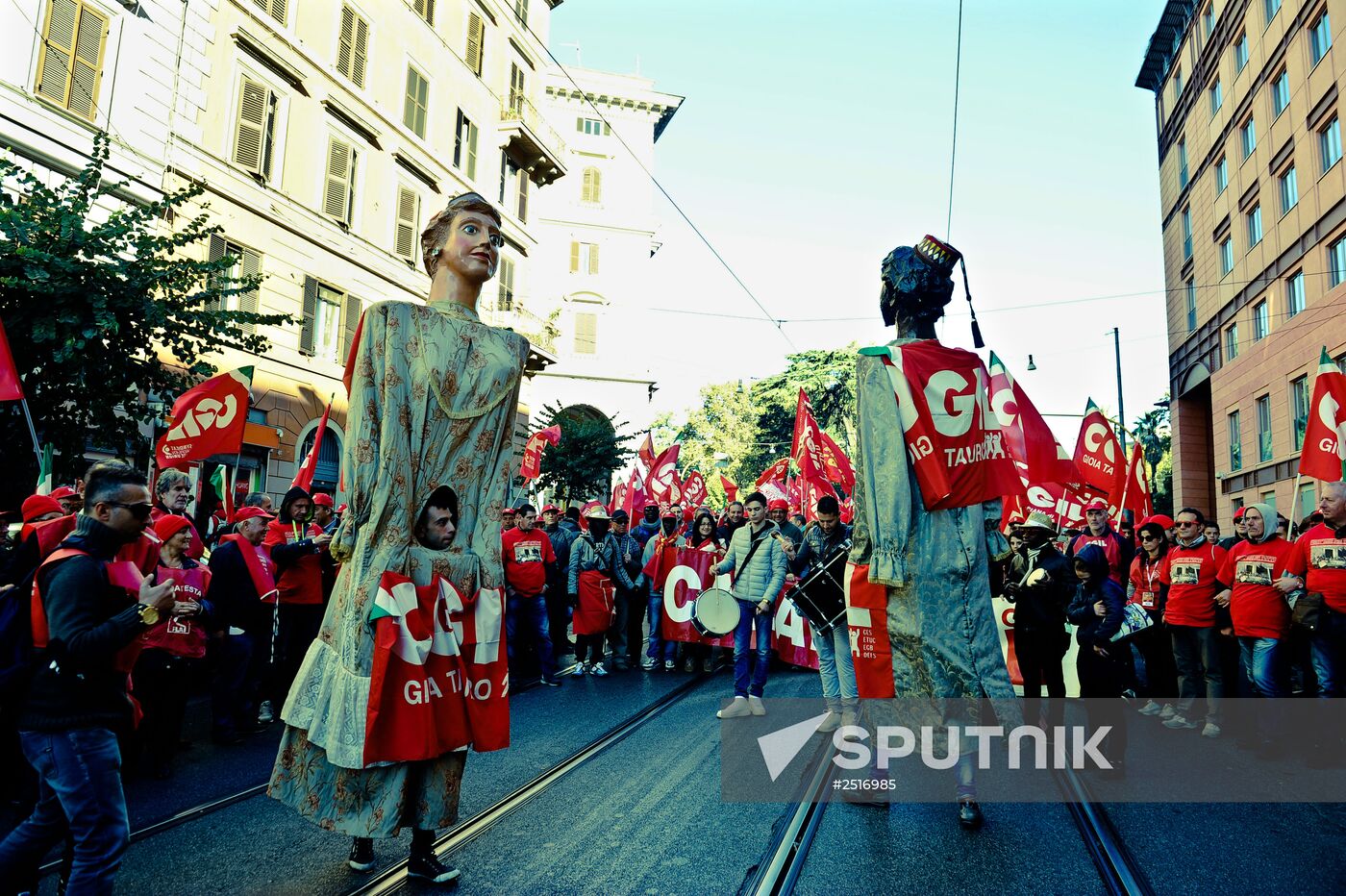 Manifestation organized by the Italian General Confederation of Labour