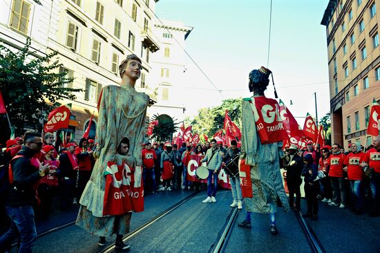 Manifestation organized by the Italian General Confederation of Labour