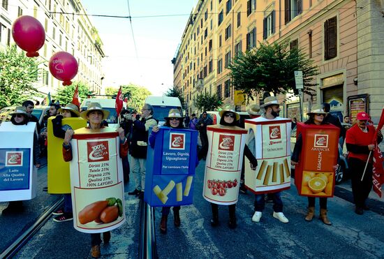 Manifestation organized by the Italian General Confederation of Labour