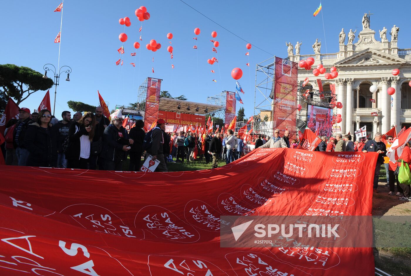 Manifestation organized by the Italian General Confederation of Labour