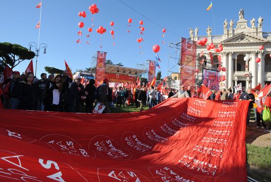 Manifestation organized by the Italian General Confederation of Labour