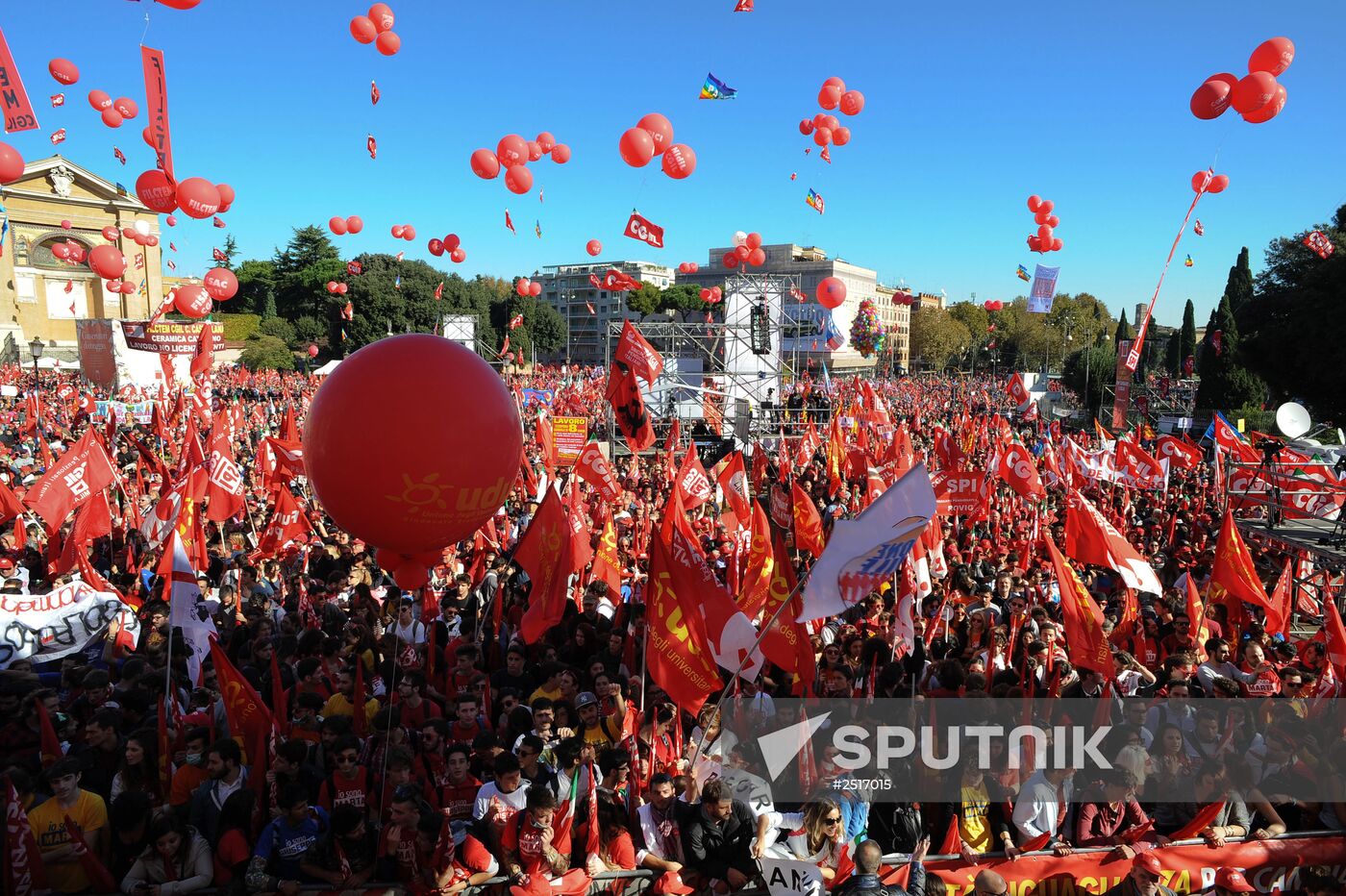 Manifestation organized by the Italian General Confederation of Labour