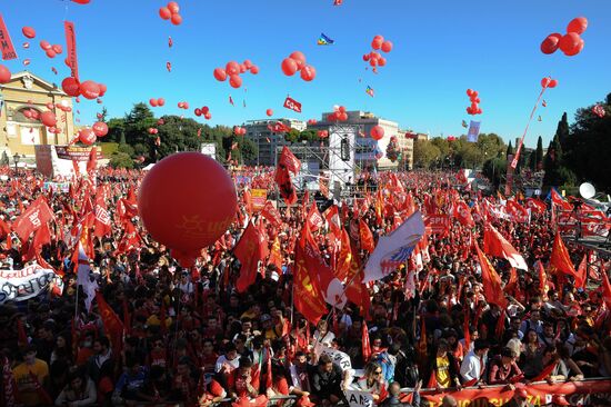 Manifestation organized by the Italian General Confederation of Labour