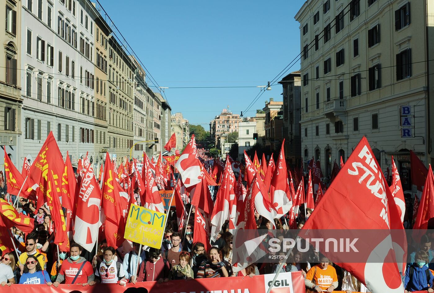 Manifestation organized by the Italian General Confederation of Labour