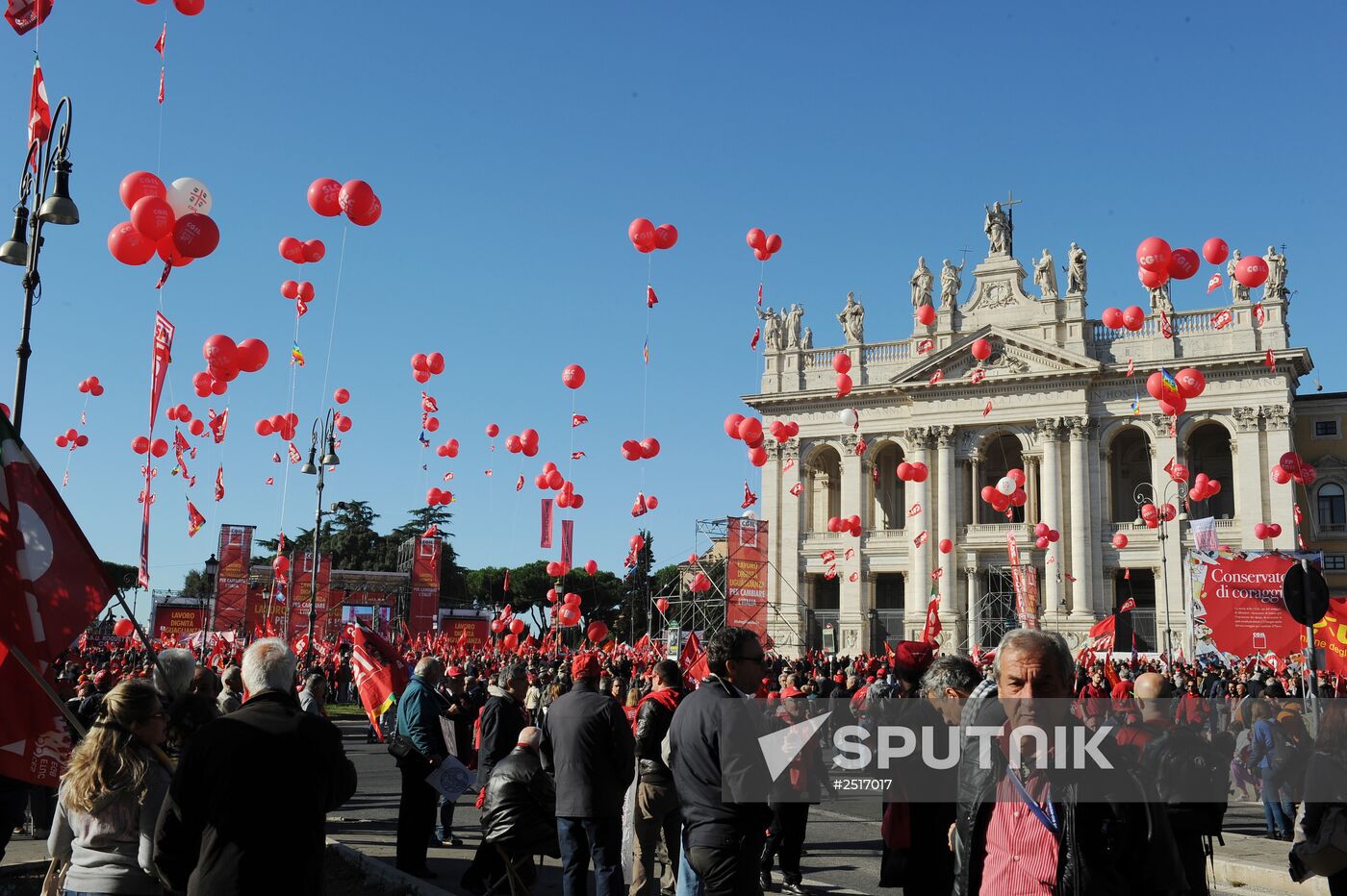Manifestation organized by the Italian General Confederation of Labour