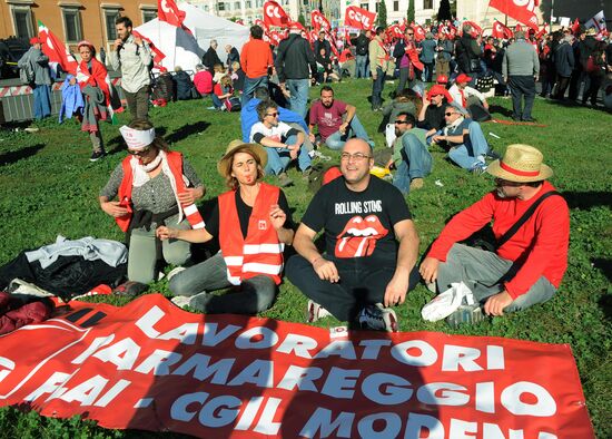 Manifestation organized by the Italian General Confederation of Labour