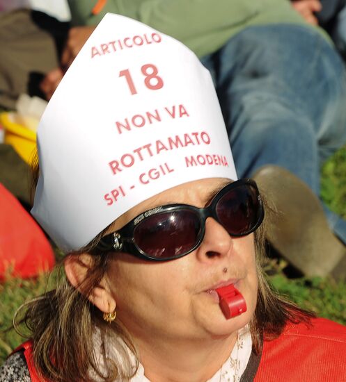 Manifestation organized by the Italian General Confederation of Labour