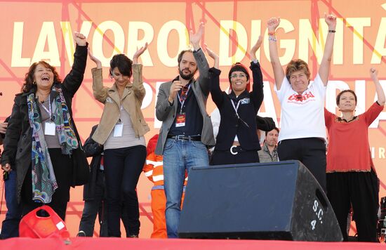 Rally organized by the Italian General Confederation of Labour