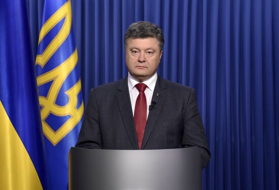 poroshenko addresses the nation prior to parliamentary election