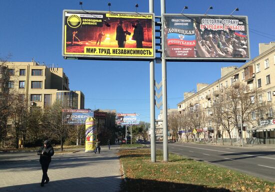 Election campaigning in Donetsk