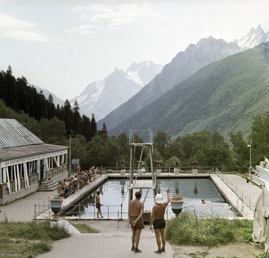 Alpinist camp "Alibek" in mountains of Karachay-Cherkess Republic