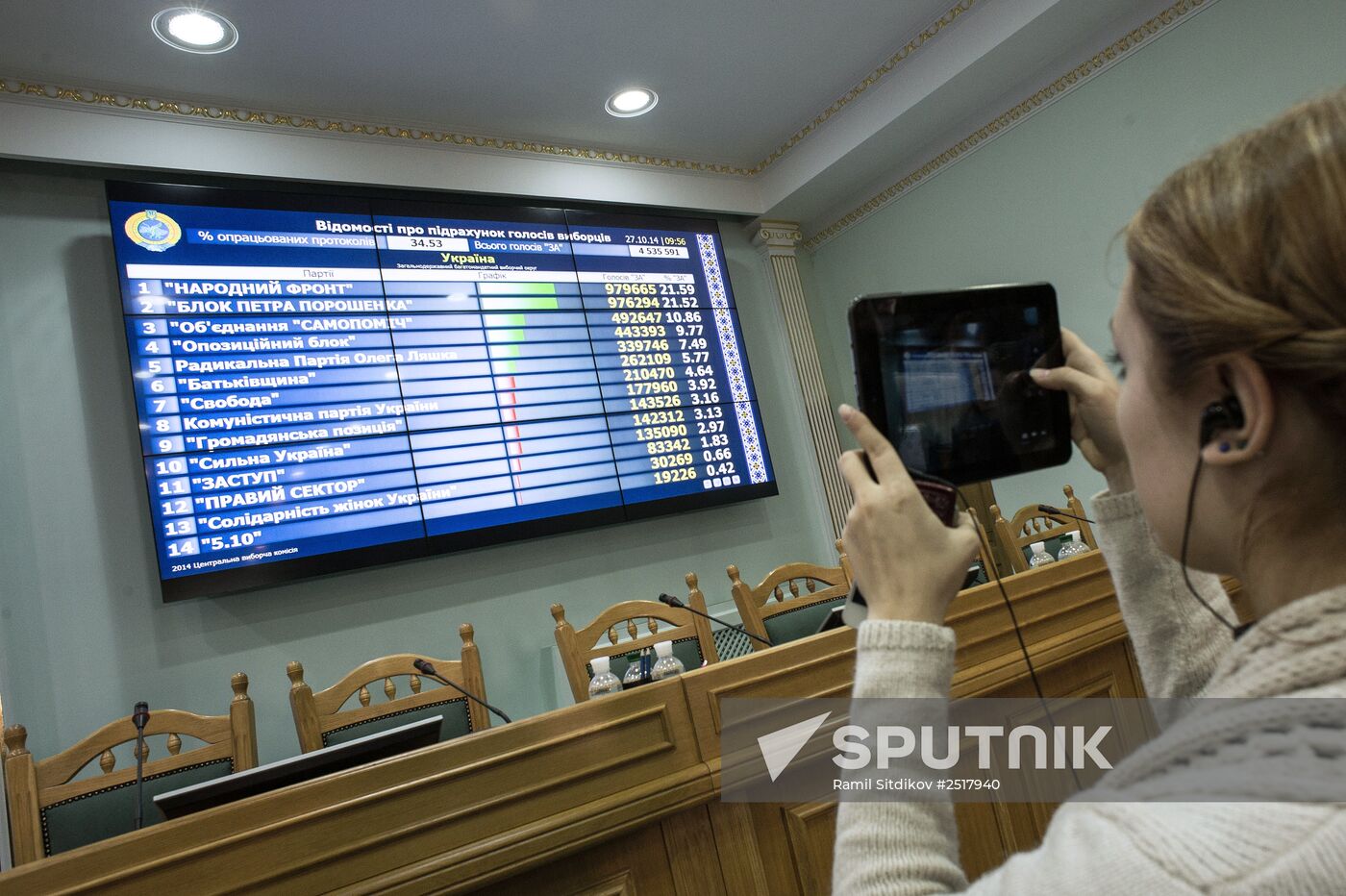 Announcing results of early election to Ukraine's Verkhovna Rada