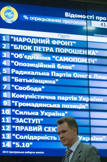Announcing results of early election to Ukraine's Verkhovna Rada