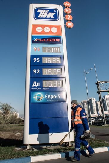 Fuel prices at Ukraine's gas stations