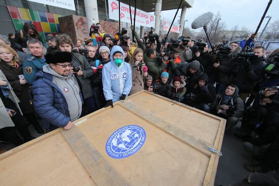 Famous Yakutian baby mammoth delivered to Central Artist House