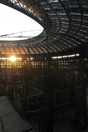 Vladimir Putin inspects progress in Luzhniki Sports Arena reconstruction