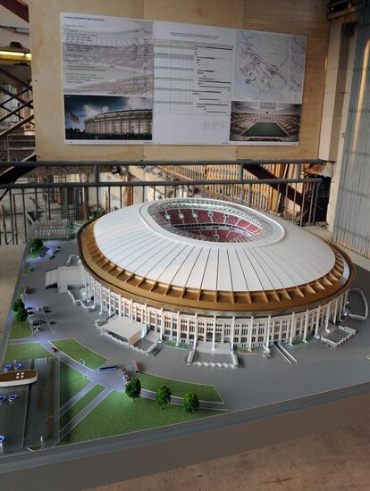 Vladimir Putin inspects progress in Luzhniki Sports Arena reconstruction